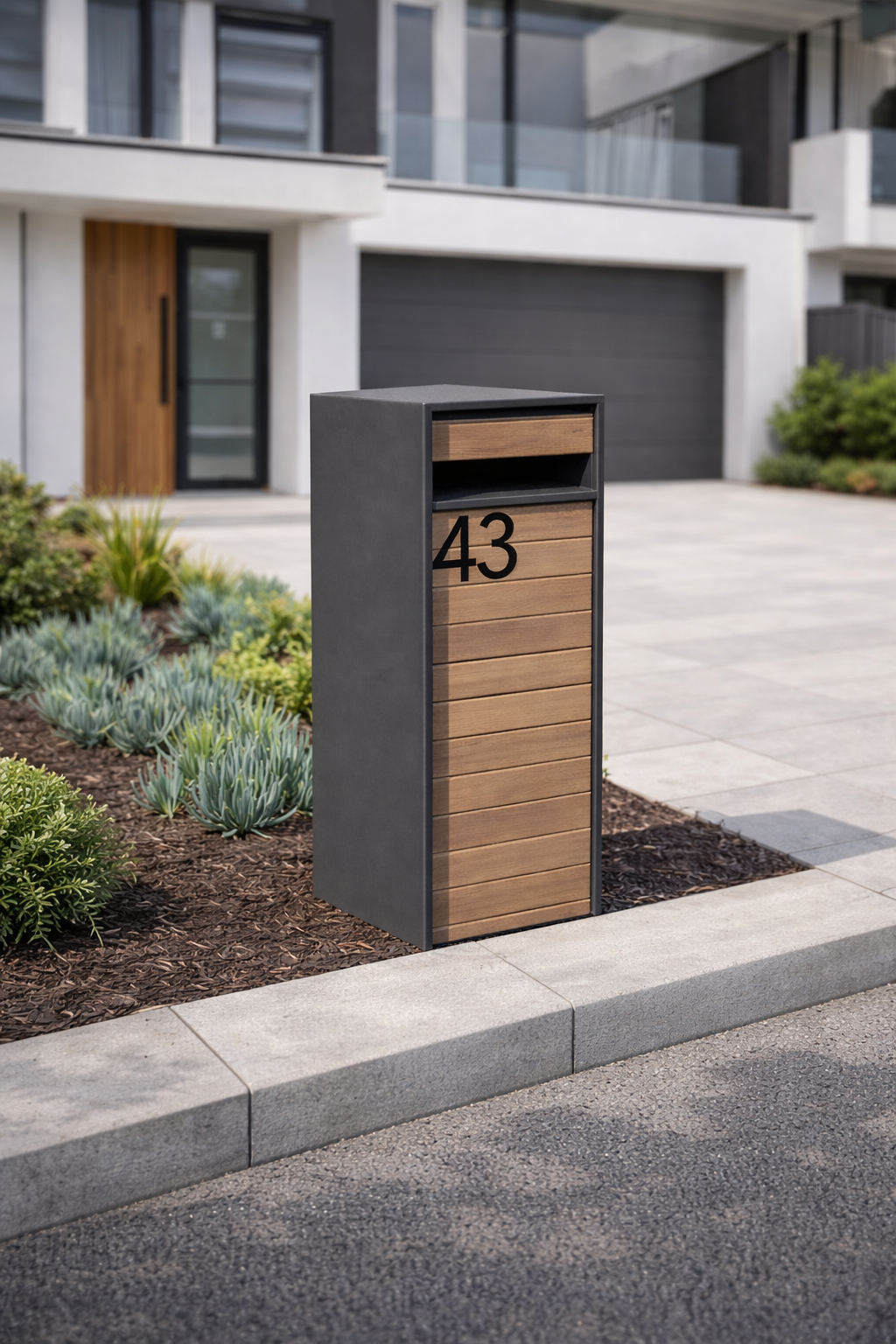 RIDGEWOOD Parcel Pilaar Letterbox - Grijs